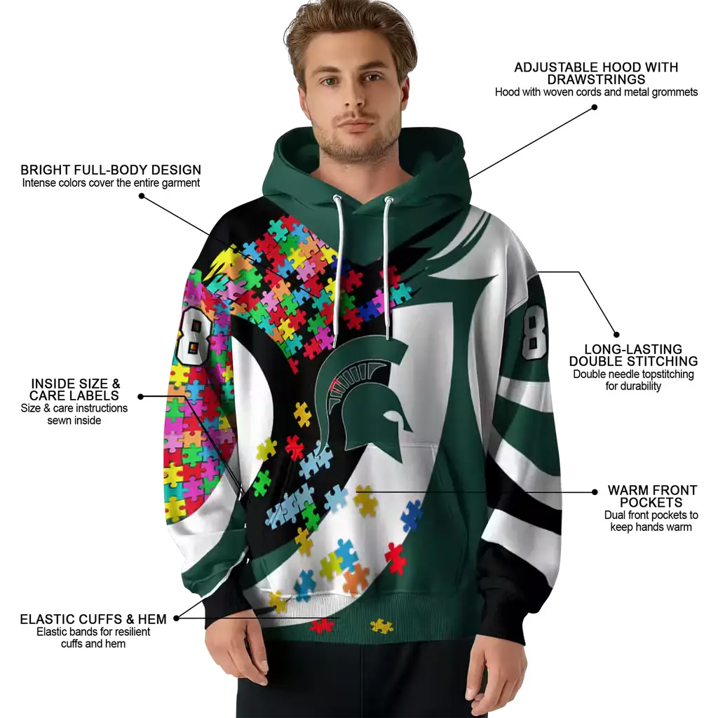 personalized michigan state spartans puzzle pieces green hoodie latest model personalized michigan state spartans puzzle pieces green hoodie latest model