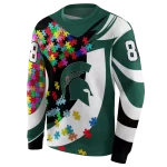 personalized michigan state spartans puzzle pieces green hoodie best selling