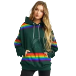 personalized michigan state spartans rainbow stripes green hoodie best selling