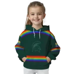 personalized michigan state spartans rainbow stripes green hoodie best selling