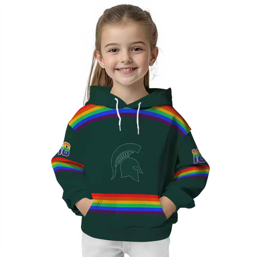 personalized michigan state spartans rainbow stripes green hoodie top rated personalized michigan state spartans rainbow stripes green hoodie top rated