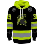 personalized michigan state spartans safety motif black neon green hoodie best selling