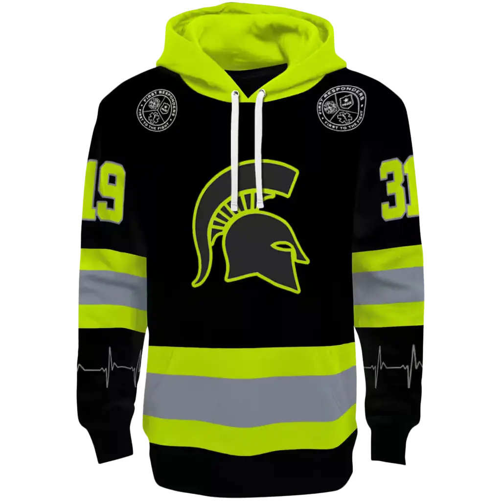 personalized michigan state spartans safety motif black neon green hoodie best selling personalized michigan state spartans safety motif black neon green hoodie best selling