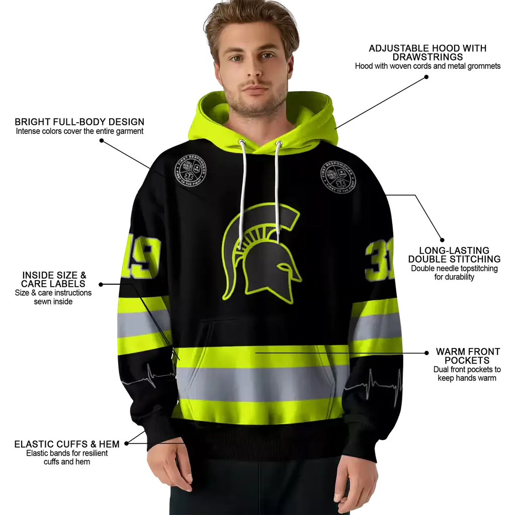 personalized michigan state spartans safety motif black neon green hoodie latest model personalized michigan state spartans safety motif black neon green hoodie latest model
