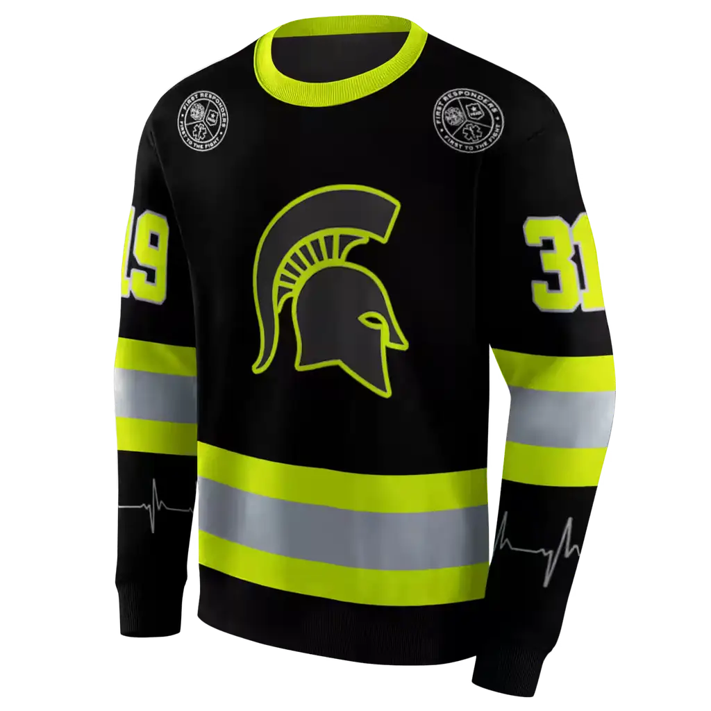 personalized michigan state spartans safety motif black neon green hoodie new arrival personalized michigan state spartans safety motif black neon green hoodie new arrival