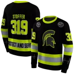 personalized michigan state spartans safety motif black neon green hoodie best selling