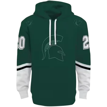 personalized michigan state spartans striped sleeves green hoodie best selling