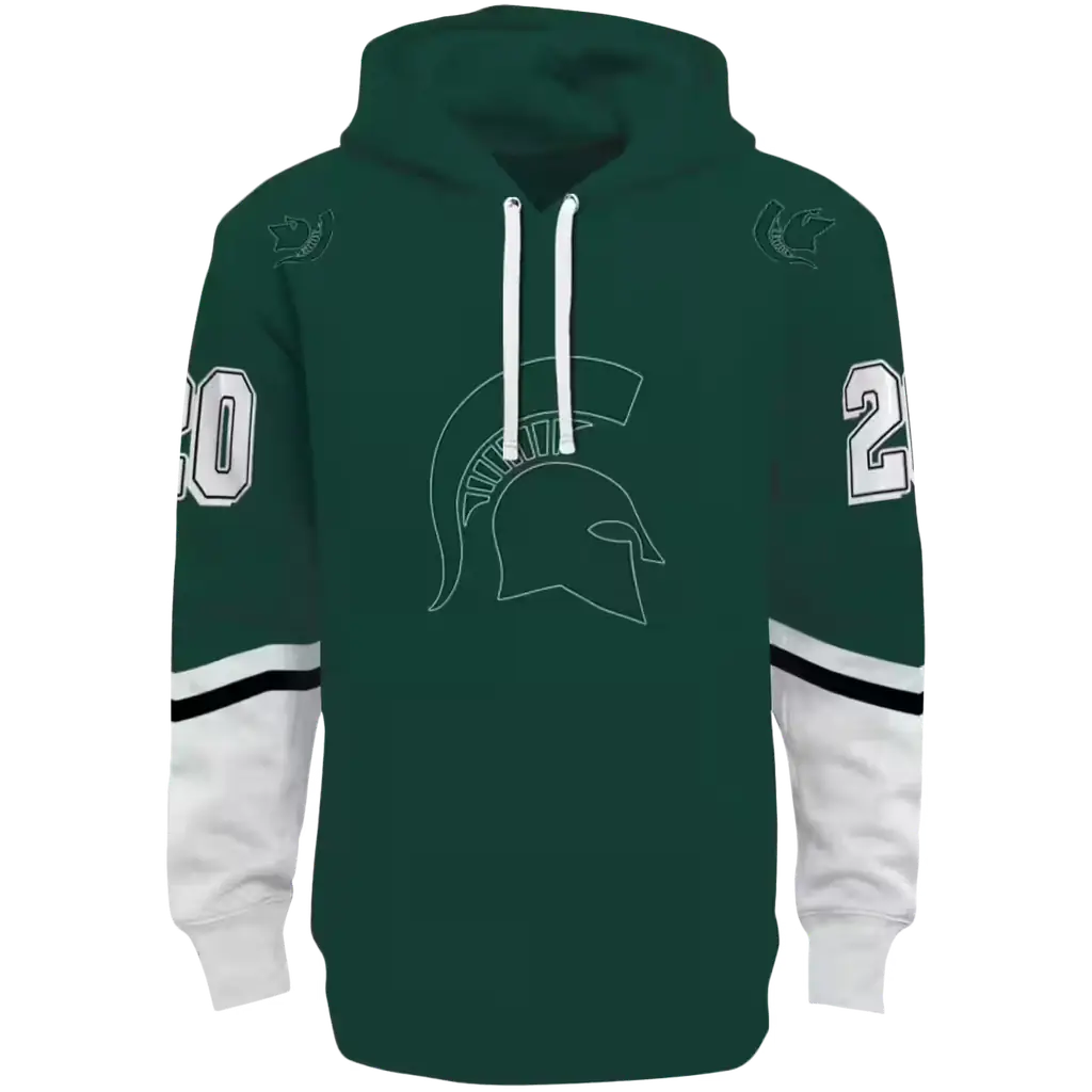 personalized michigan state spartans striped sleeves green hoodie best selling personalized michigan state spartans striped sleeves green hoodie best selling