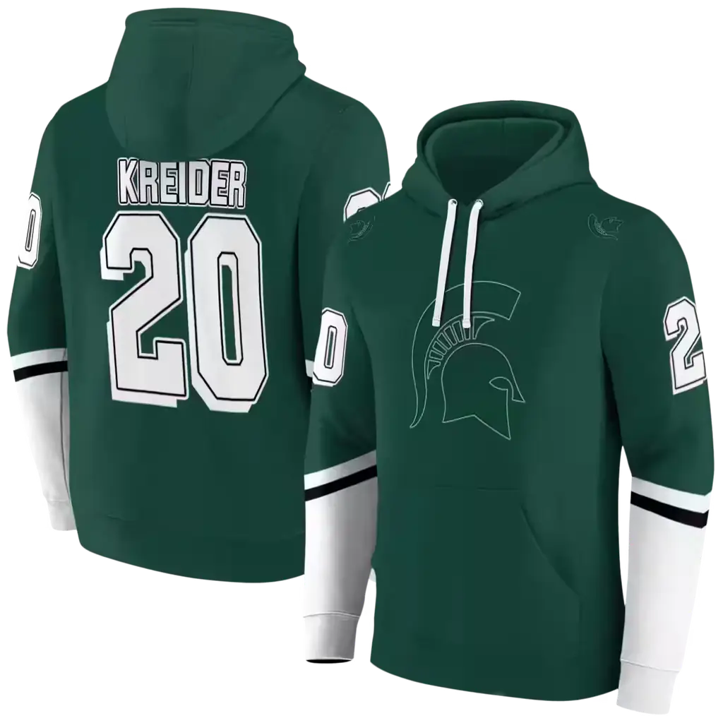 personalized michigan state spartans striped sleeves green hoodie fashion forward personalized michigan state spartans striped sleeves green hoodie fashion forward