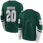 personalized michigan state spartans striped sleeves green hoodie best selling