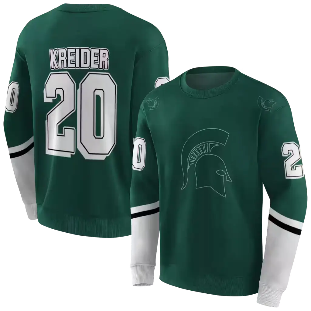 personalized michigan state spartans striped sleeves green hoodie premium grade personalized michigan state spartans striped sleeves green hoodie premium grade