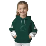 personalized michigan state spartans striped sleeves green hoodie best selling