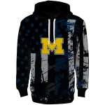 personalized michigan wolverines distressed flag blue black hoodie best selling