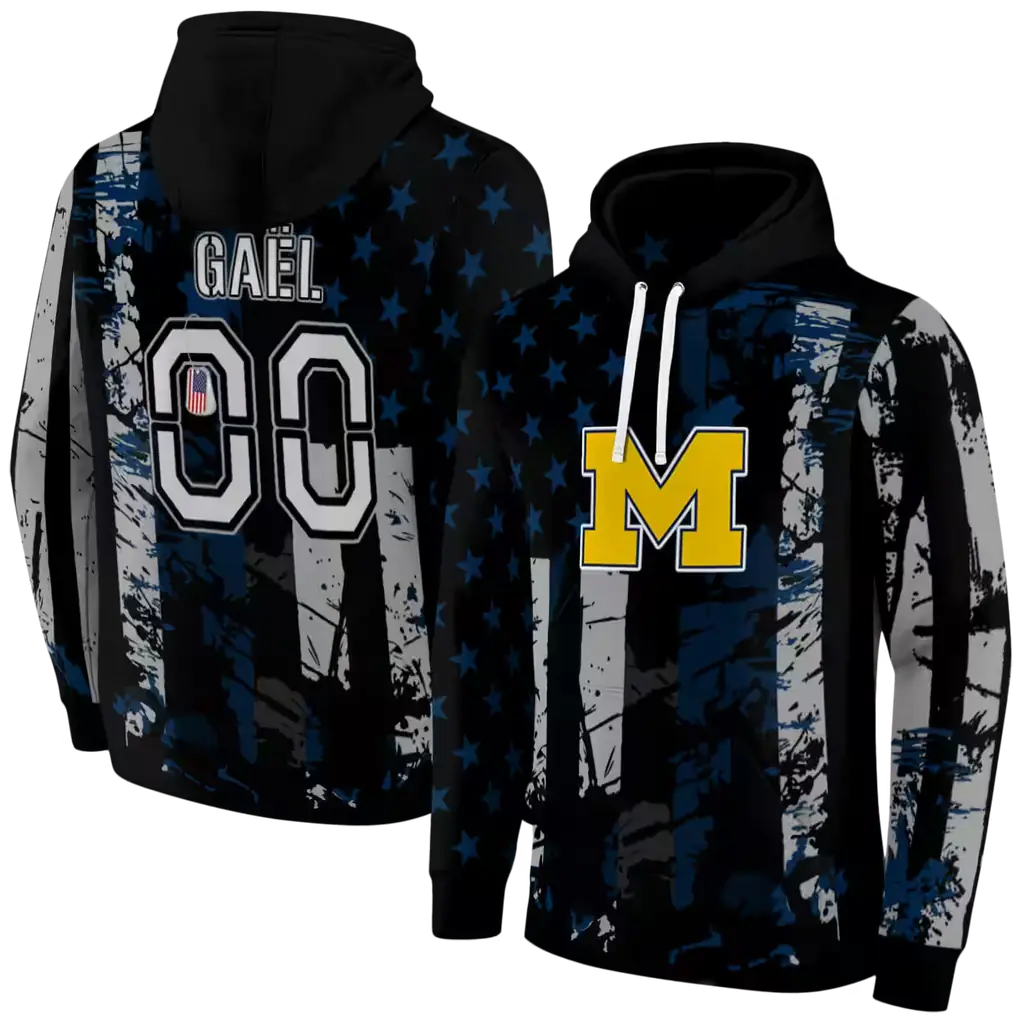 personalized michigan wolverines distressed flag blue black hoodie fashion forward personalized michigan wolverines distressed flag blue black hoodie fashion forward