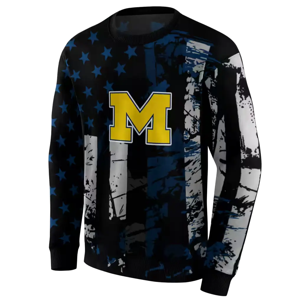 personalized michigan wolverines distressed flag blue black hoodie new arrival personalized michigan wolverines distressed flag blue black hoodie new arrival