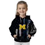 personalized michigan wolverines distressed flag blue black hoodie best selling