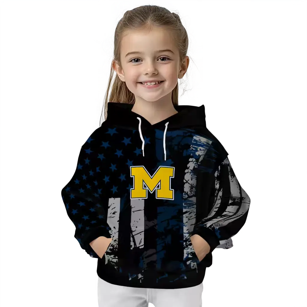 personalized michigan wolverines distressed flag blue black hoodie top rated personalized michigan wolverines distressed flag blue black hoodie top rated