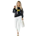 personalized michigan wolverines distressed flag blue black hoodie best selling