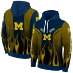 personalized michigan wolverines flame design blue hoodie best selling