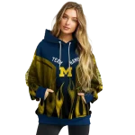 personalized michigan wolverines flame design blue hoodie best selling