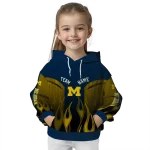 personalized michigan wolverines flame design blue hoodie best selling