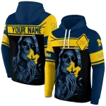 personalized michigan wolverines grim reaper blue black hoodie best selling