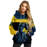 personalized michigan wolverines grim reaper blue black hoodie best selling