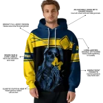 personalized michigan wolverines grim reaper blue black hoodie best selling