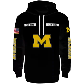 personalized michigan wolverines punisher skull black hoodie best selling