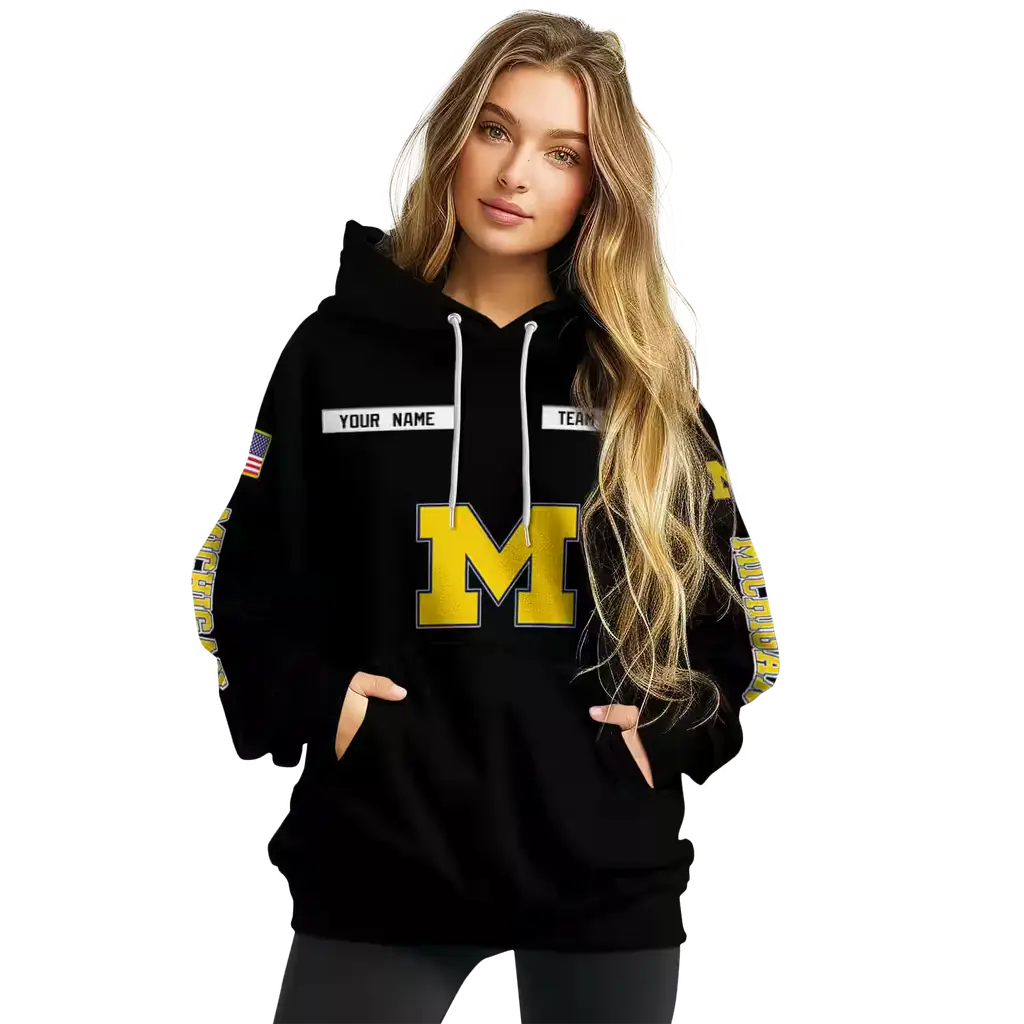 personalized michigan wolverines punisher skull black hoodie high quality personalized michigan wolverines punisher skull black hoodie high quality
