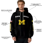 personalized michigan wolverines punisher skull black hoodie best selling