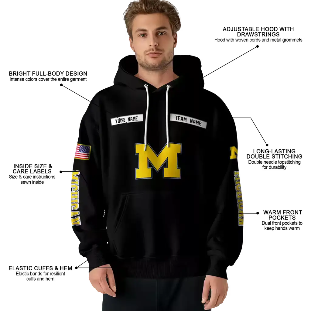 personalized michigan wolverines punisher skull black hoodie latest model personalized michigan wolverines punisher skull black hoodie latest model