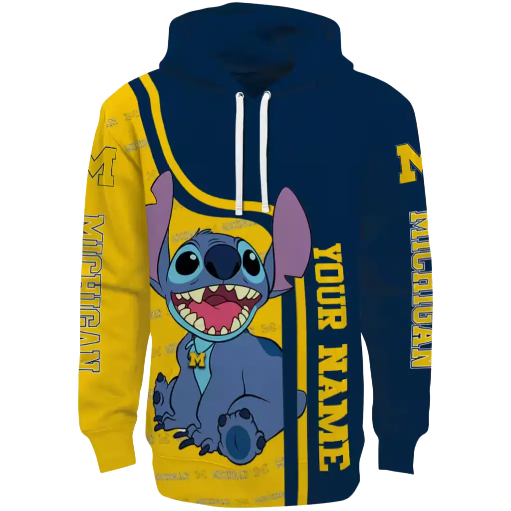 personalized michigan wolverines stitch blue hoodie best selling personalized michigan wolverines stitch blue hoodie best selling
