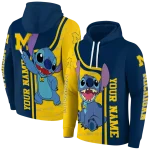 personalized michigan wolverines stitch blue hoodie best selling