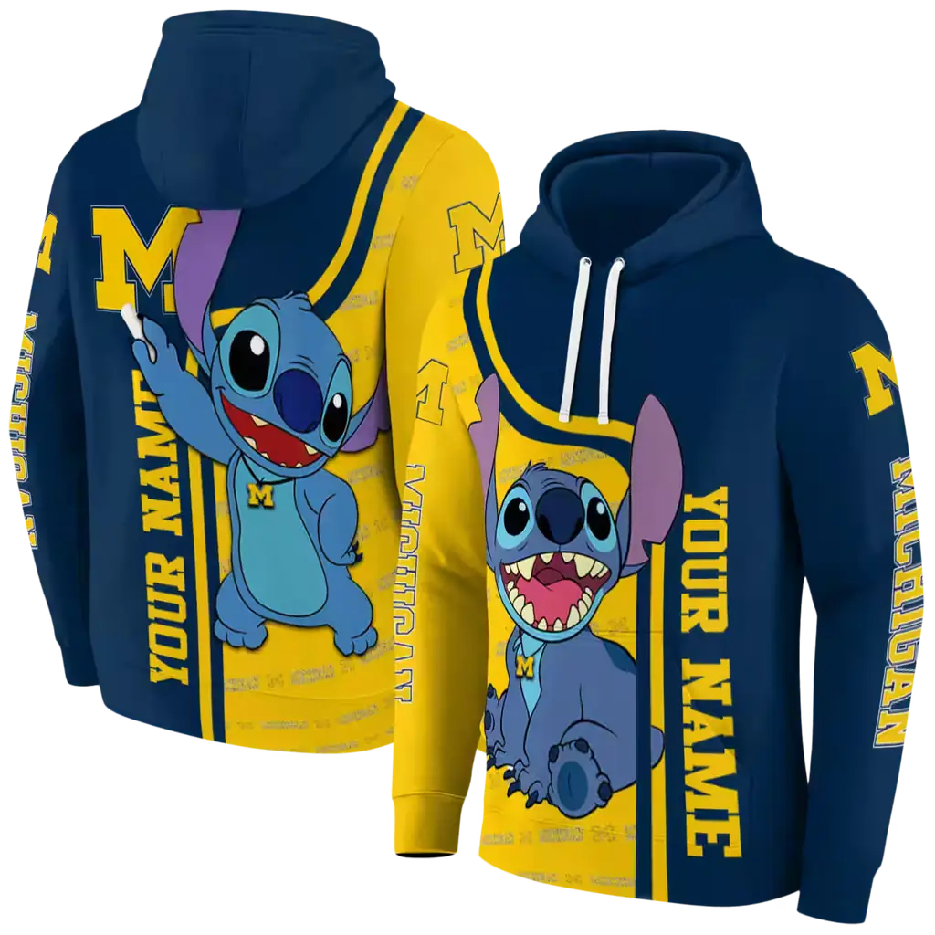 personalized michigan wolverines stitch blue hoodie fashion forward personalized michigan wolverines stitch blue hoodie fashion forward