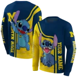 personalized michigan wolverines stitch blue hoodie best selling