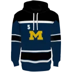 personalized michigan wolverines striped pattern blue hoodie best selling