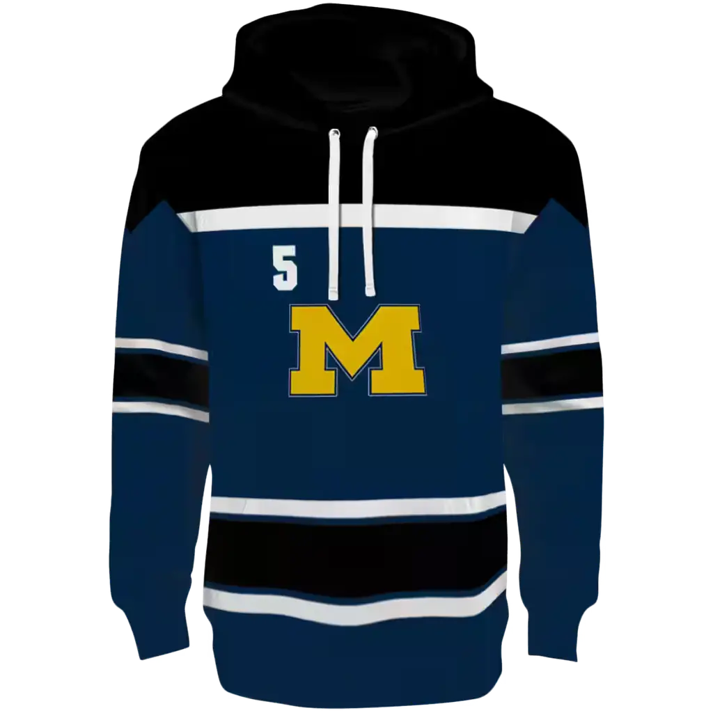 personalized michigan wolverines striped pattern blue hoodie best selling personalized michigan wolverines striped pattern blue hoodie best selling