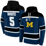 personalized michigan wolverines striped pattern blue hoodie best selling