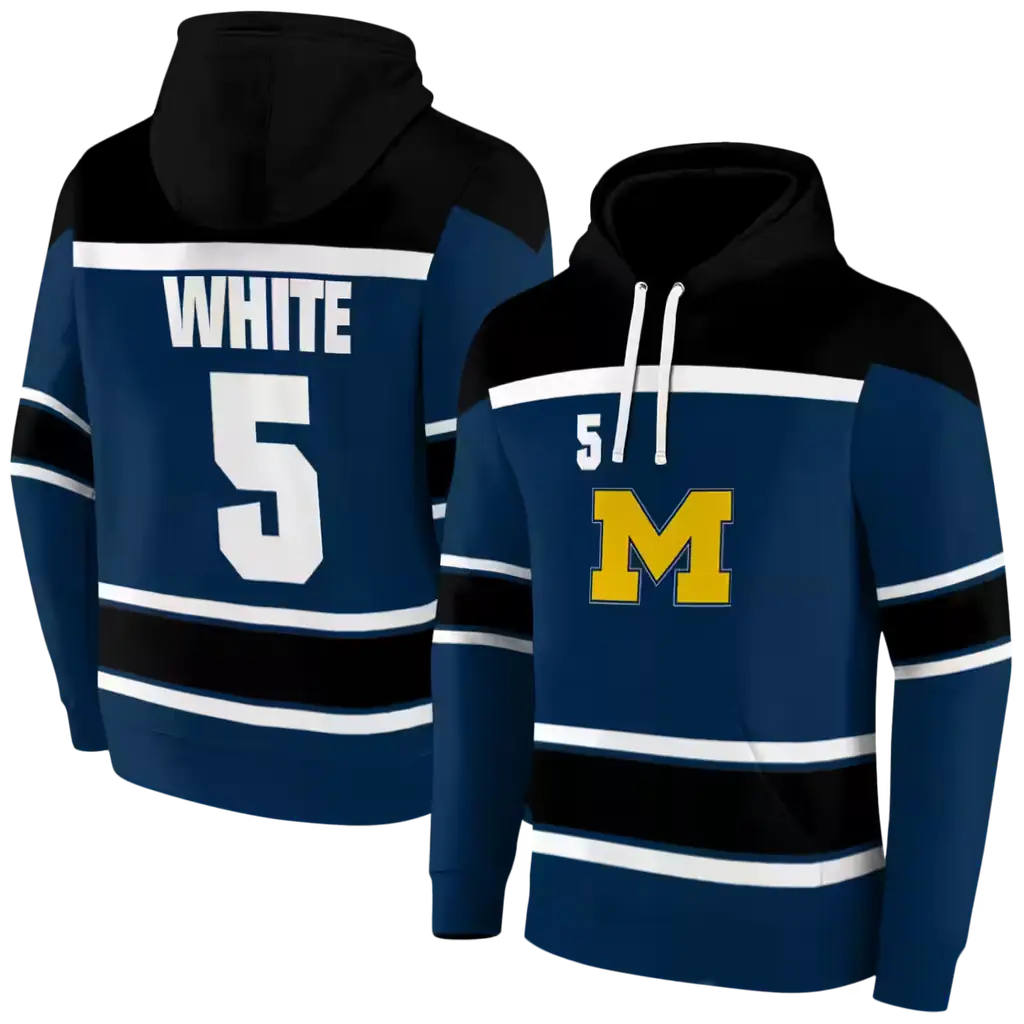 personalized michigan wolverines striped pattern blue hoodie fashion forward personalized michigan wolverines striped pattern blue hoodie fashion forward