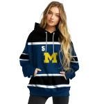 personalized michigan wolverines striped pattern blue hoodie best selling