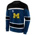 personalized michigan wolverines striped pattern blue hoodie best selling