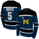 personalized michigan wolverines striped pattern blue hoodie best selling