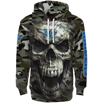 personalized middle tennessee blue raiders camo skull hoodie best selling