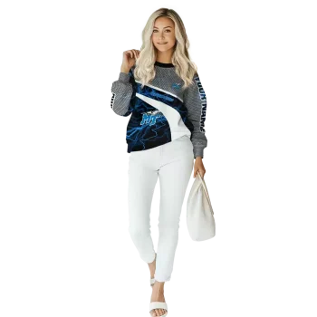 personalized middle tennessee blue raiders hexagonal mesh blue black gray hoodie trendy