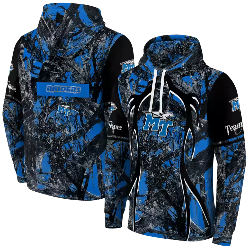personalized middle tennessee blue raiders hunting theme blue black hoodie fashion forward personalized middle tennessee blue raiders hunting theme blue black hoodie fashion forward