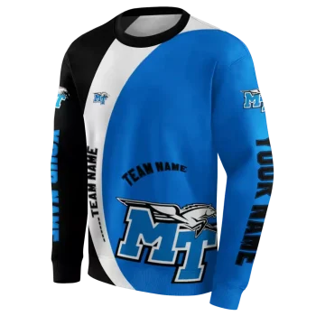 personalized middle tennessee blue raiders minimalist design blue black hoodie new arrival