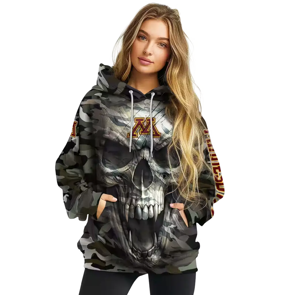 personalized minnesota golden gophers camo skull hoodie high quality personalized minnesota golden gophers camo skull hoodie high quality