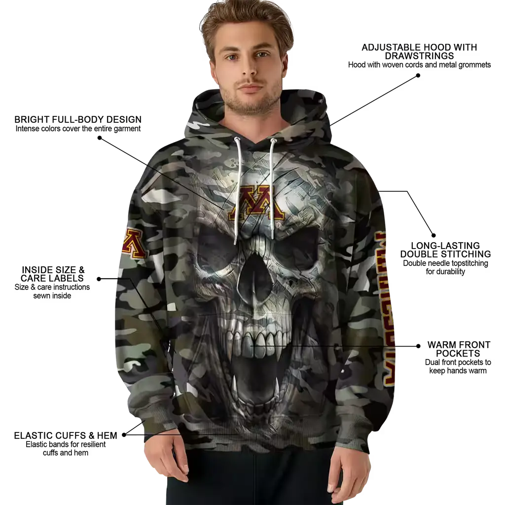 personalized minnesota golden gophers camo skull hoodie latest model personalized minnesota golden gophers camo skull hoodie latest model