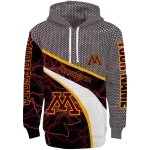 personalized minnesota golden gophers hexagonal mesh maroon black gray hoodie best selling